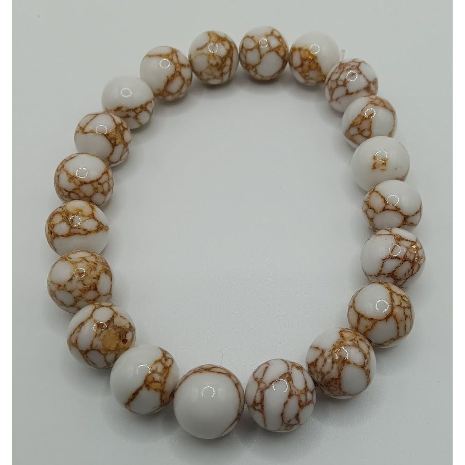 Brown,White&Gold Marble Bracelet