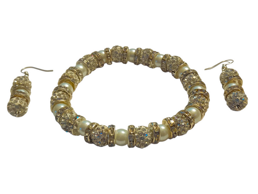 White Dynasty Bracelet&Earrings Set