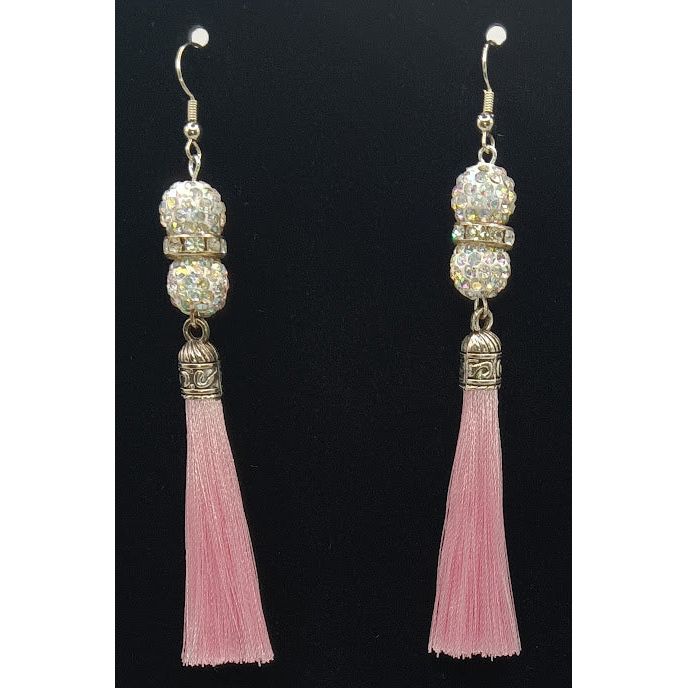 Pink Tassel Earrings